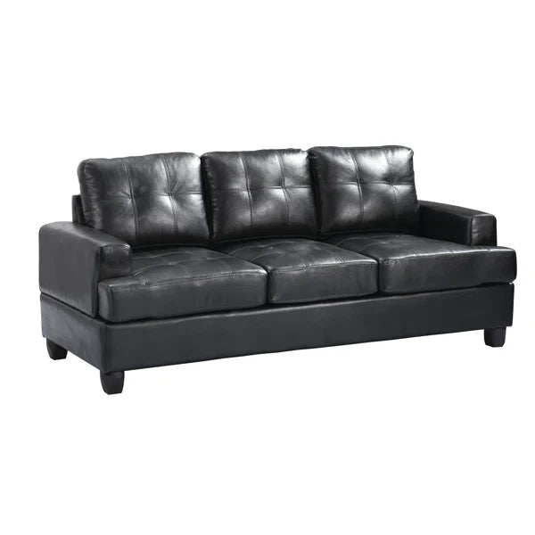 Contemporary Faux Leather Sofa – 3-Seater
