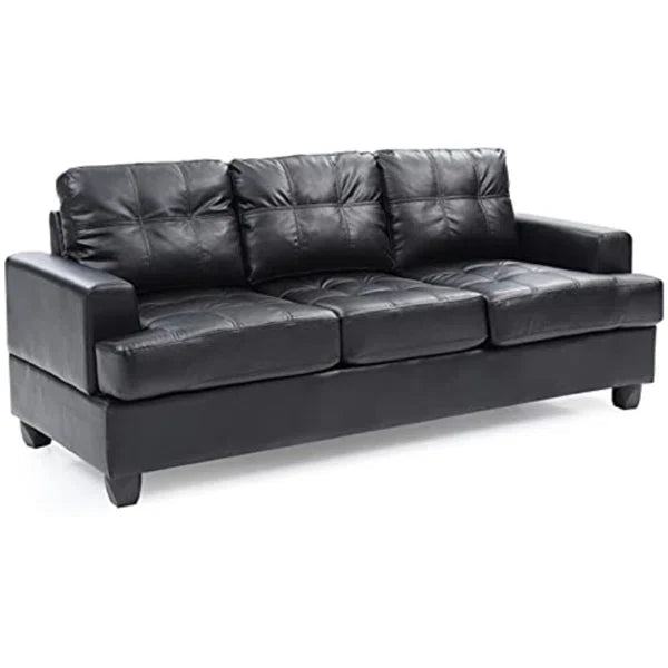 Contemporary Faux Leather Sofa – 3-Seater