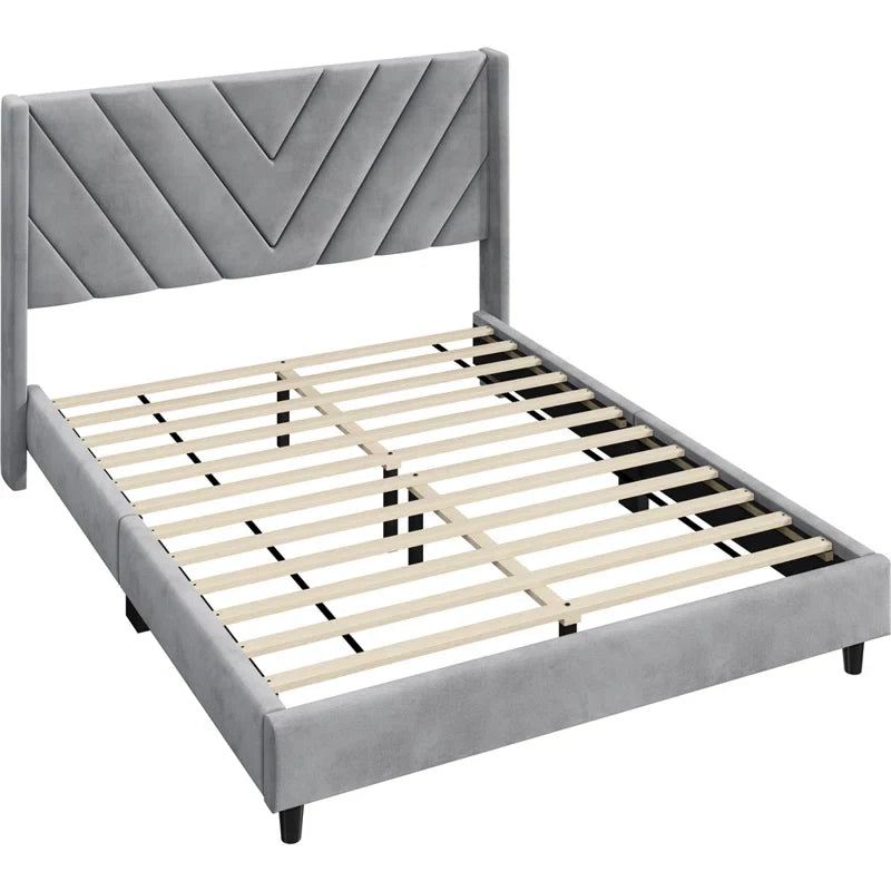 Permelia Upholstered Wingback Bed