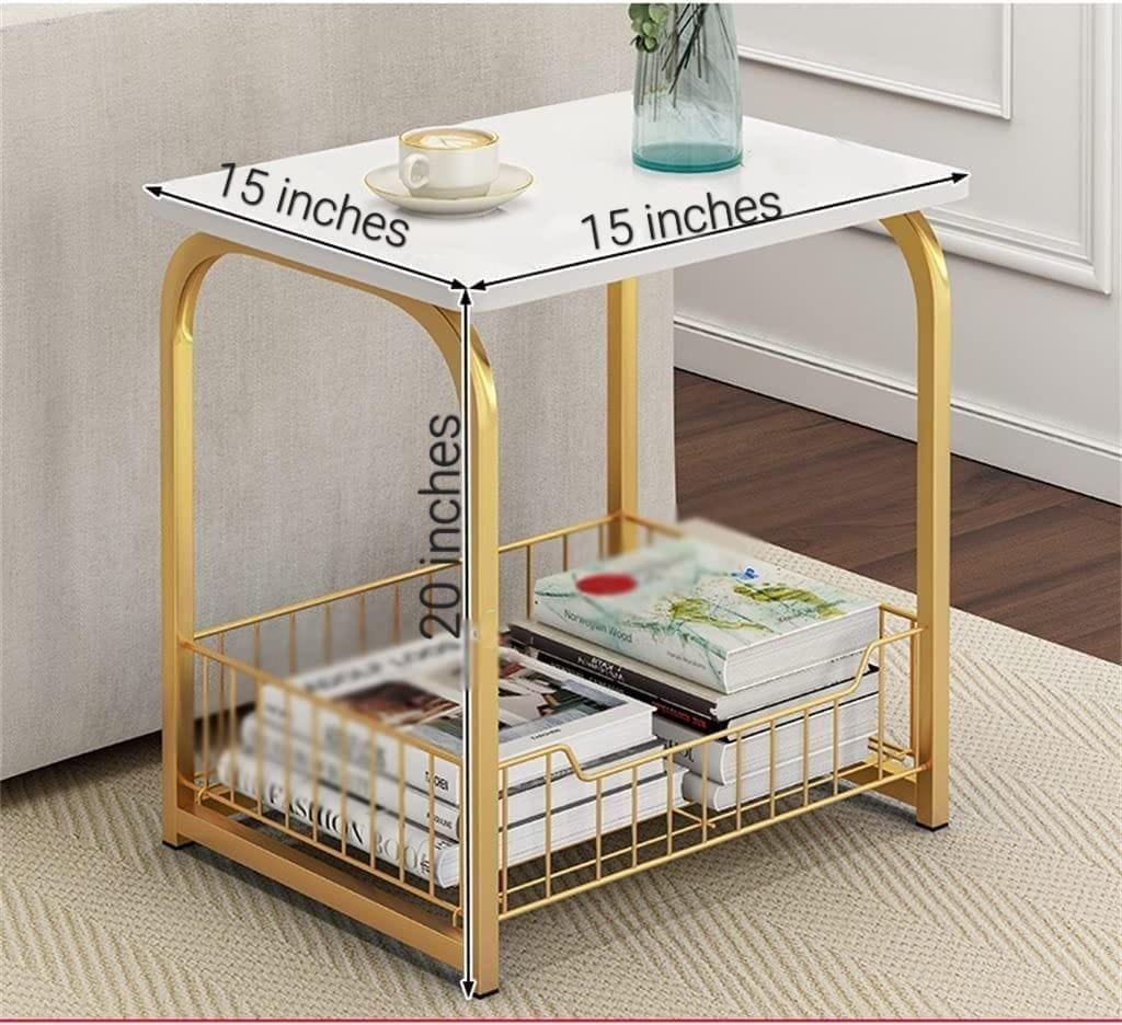 Paige Square Sofa Side Basket Table for Living Room