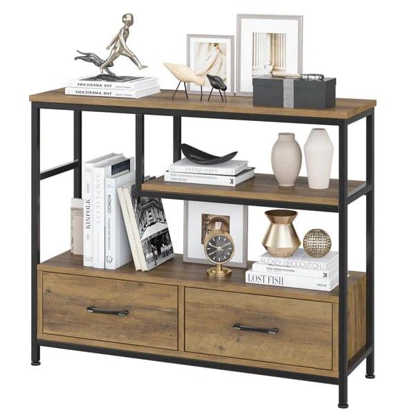 Industrial Console Table with Drawers & Shelves