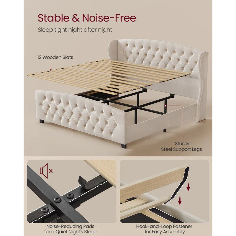 Rittman Upholstered Platform Bed Frame Size