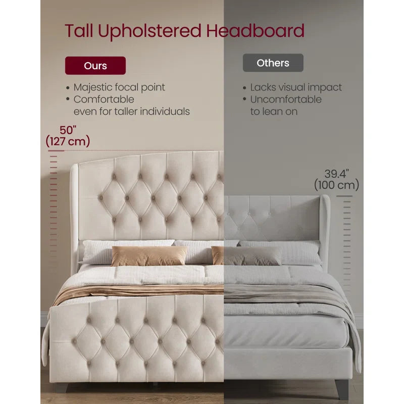 Rittman Upholstered Platform Bed Frame Size