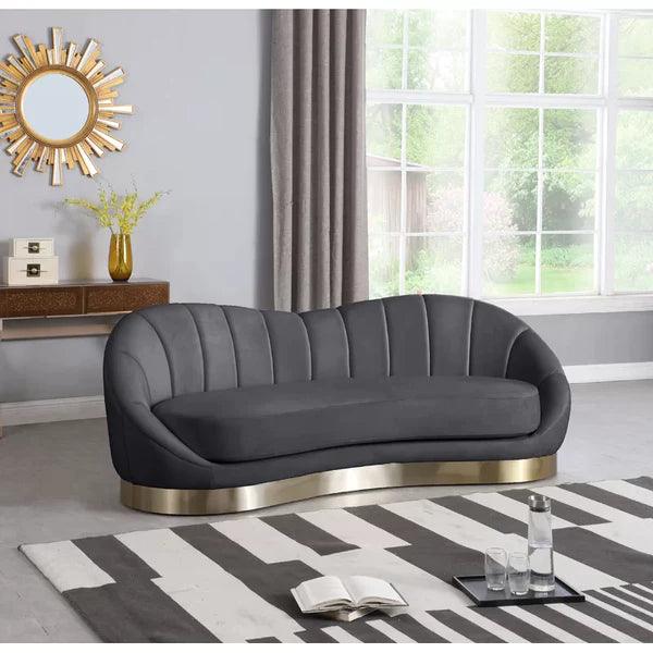 Velvet Curved Sofa