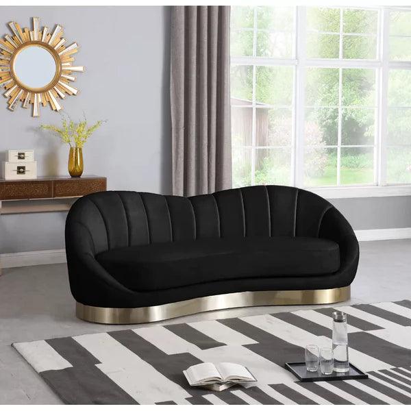 Velvet Curved Sofa