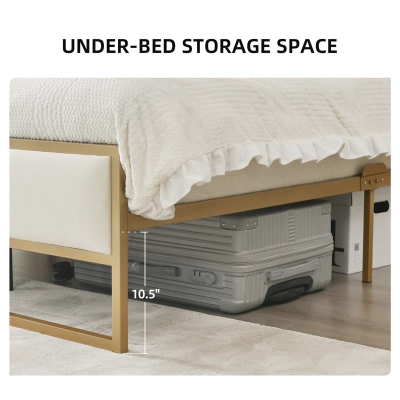 Sheila Upholstered Platform Bed with Velvet Tufted Headboard