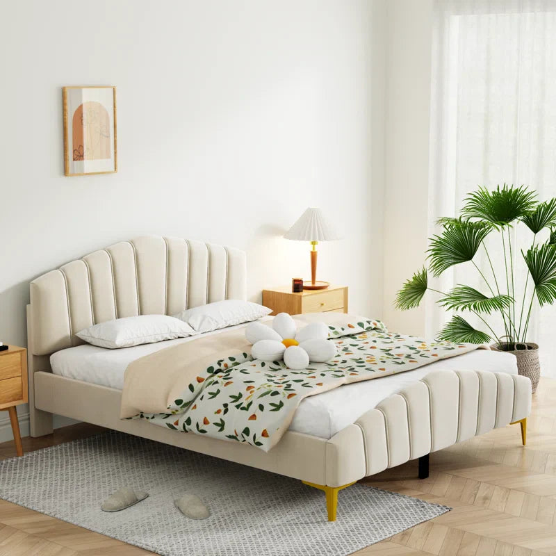 Classic Comfort Tasheema Queen Upholstered Low Profile Platform Bed