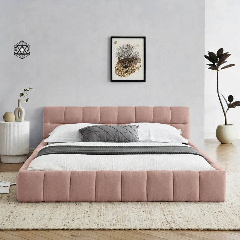 Upholstered Bed Frame with Thick Fabric