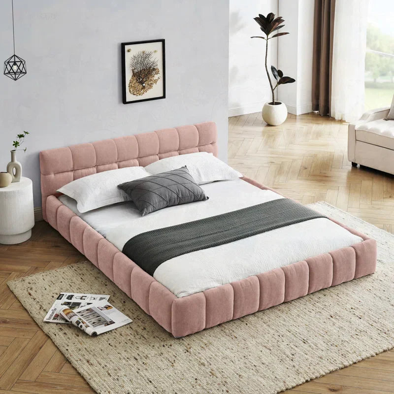 Upholstered Bed Frame with Thick Fabric