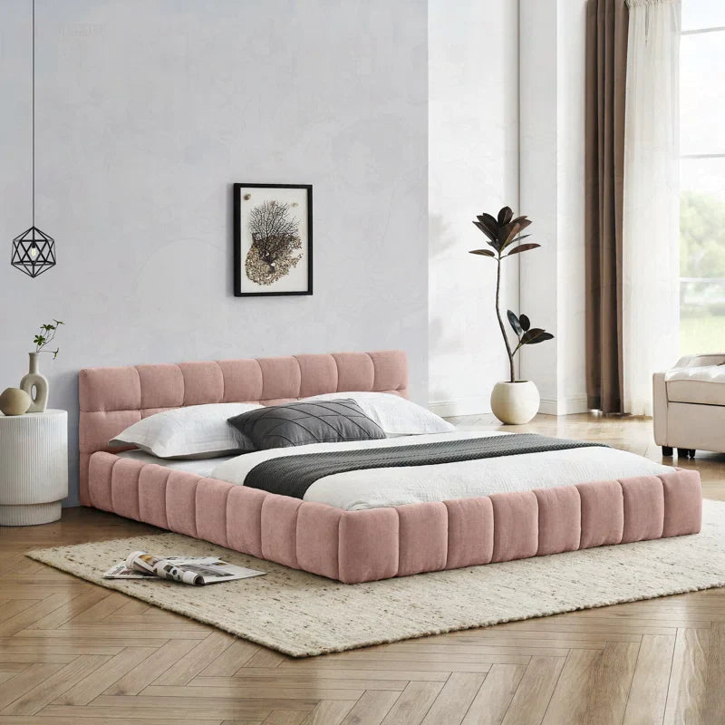 Upholstered Bed Frame with Thick Fabric