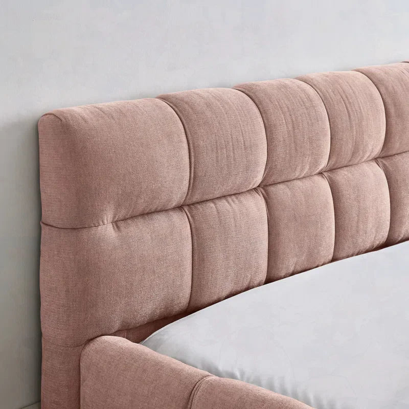Upholstered Bed Frame with Thick Fabric