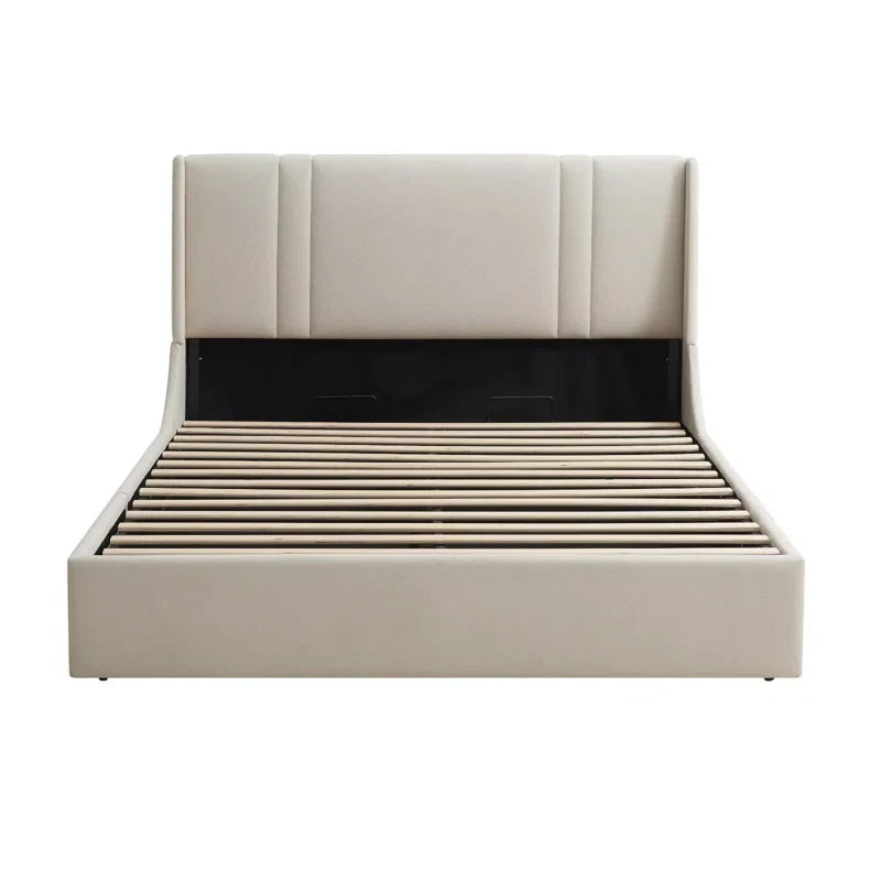 Upholstered Gas Lift Storage Bed Frame, Wingback Design, Spacious Under-Bed Storage, Sturdy Metal Frame, Easy Assembly, Ideal for Modern Bedrooms
