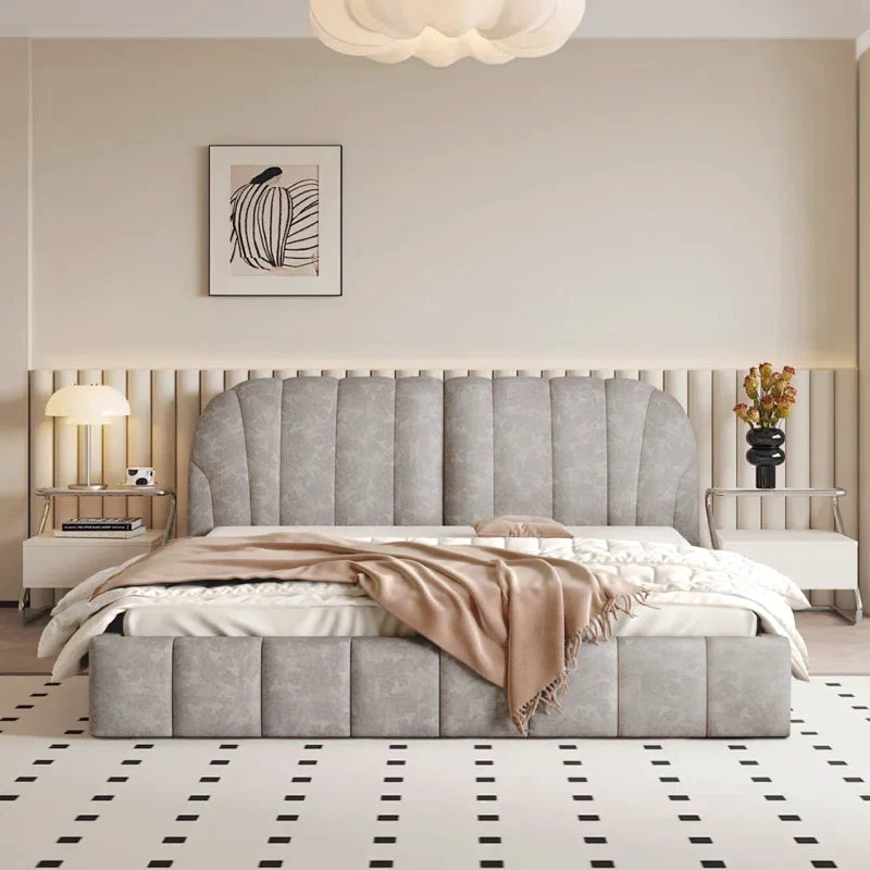 Upholstered Platform Bed With Thick Fabric