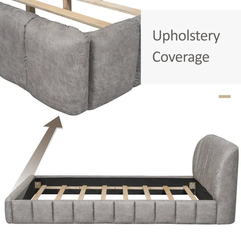 Upholstered Platform Bed With Thick Fabric
