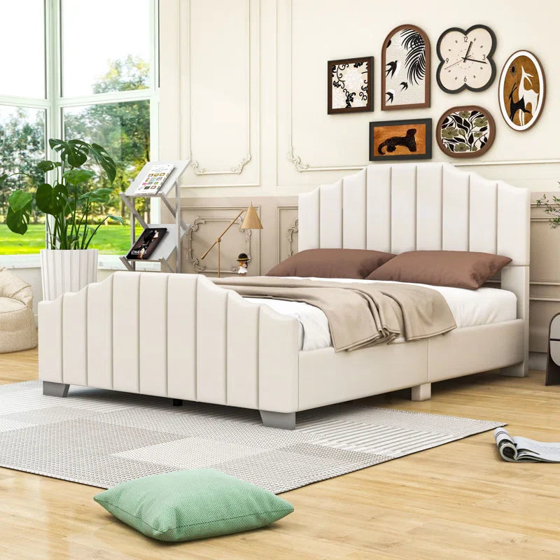 Upholstered Platform Bed with Headboard