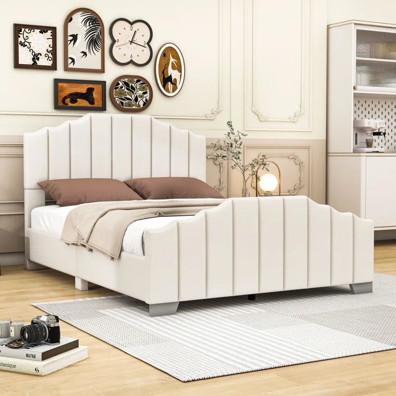 Upholstered Platform Bed with Headboard