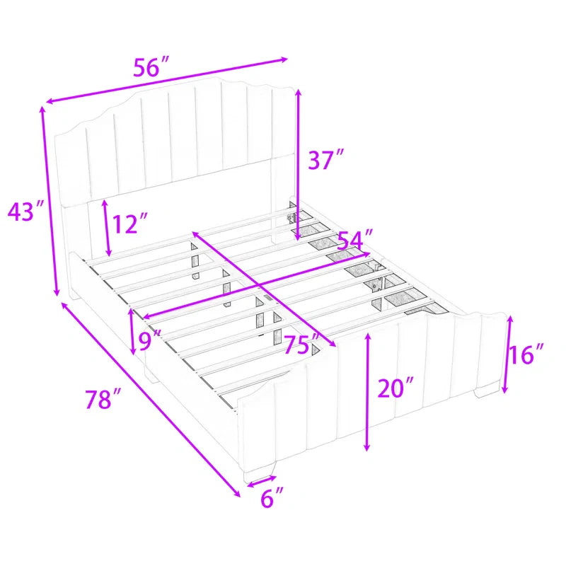 Upholstered Platform Bed with Headboard
