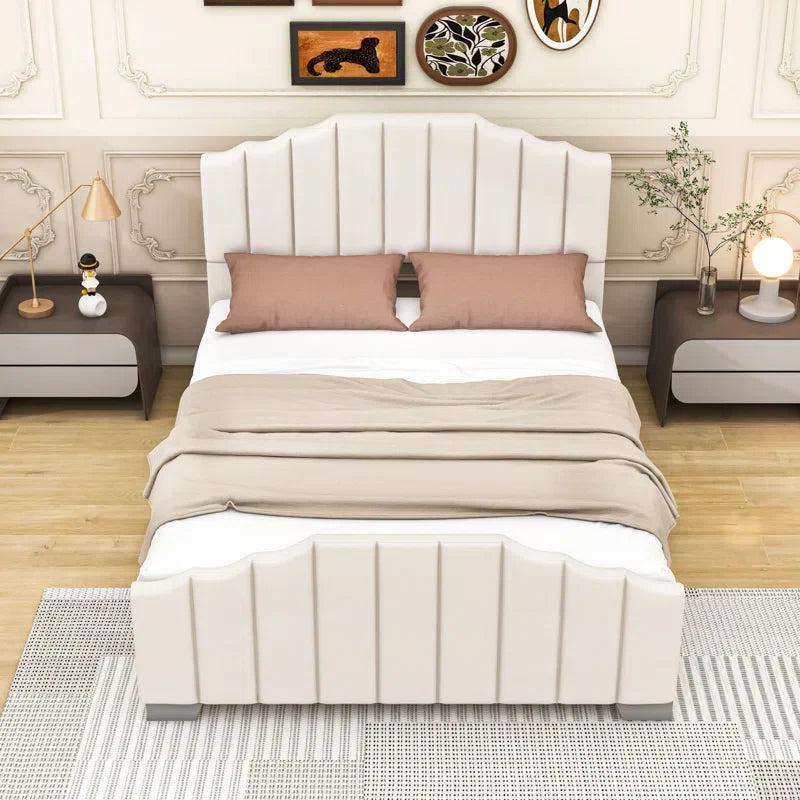 Upholstered Platform Bed with Headboard