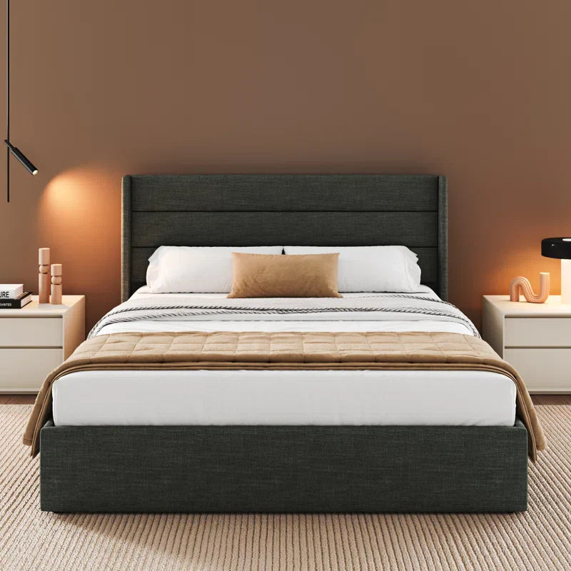 Valire Upholstered Wingback Storage Bed