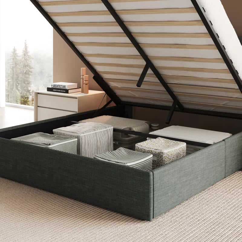 Valire Upholstered Wingback Storage Bed