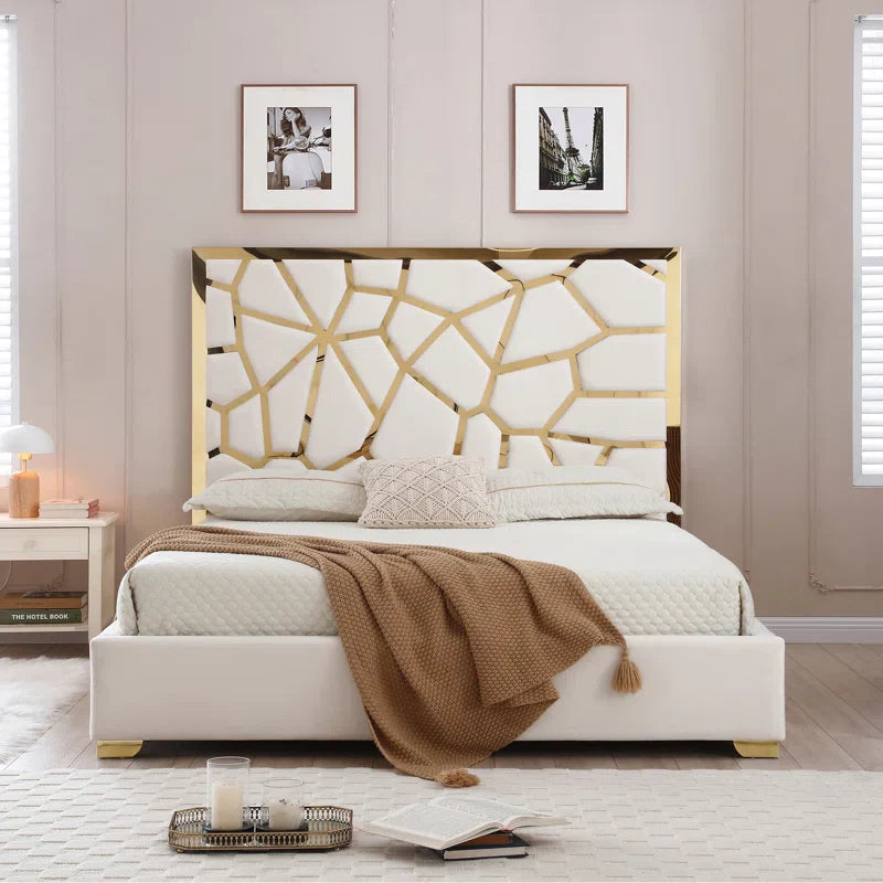 Vendhan Upholstered Metal Platform Bed