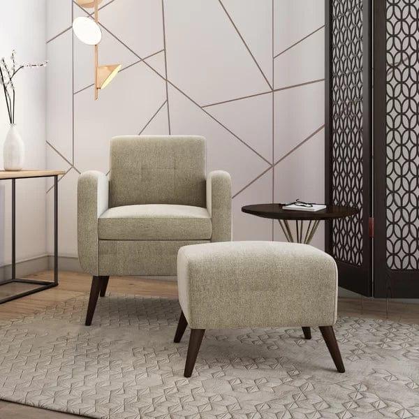 Wesson Wide Tufted Armchair and Ottoman