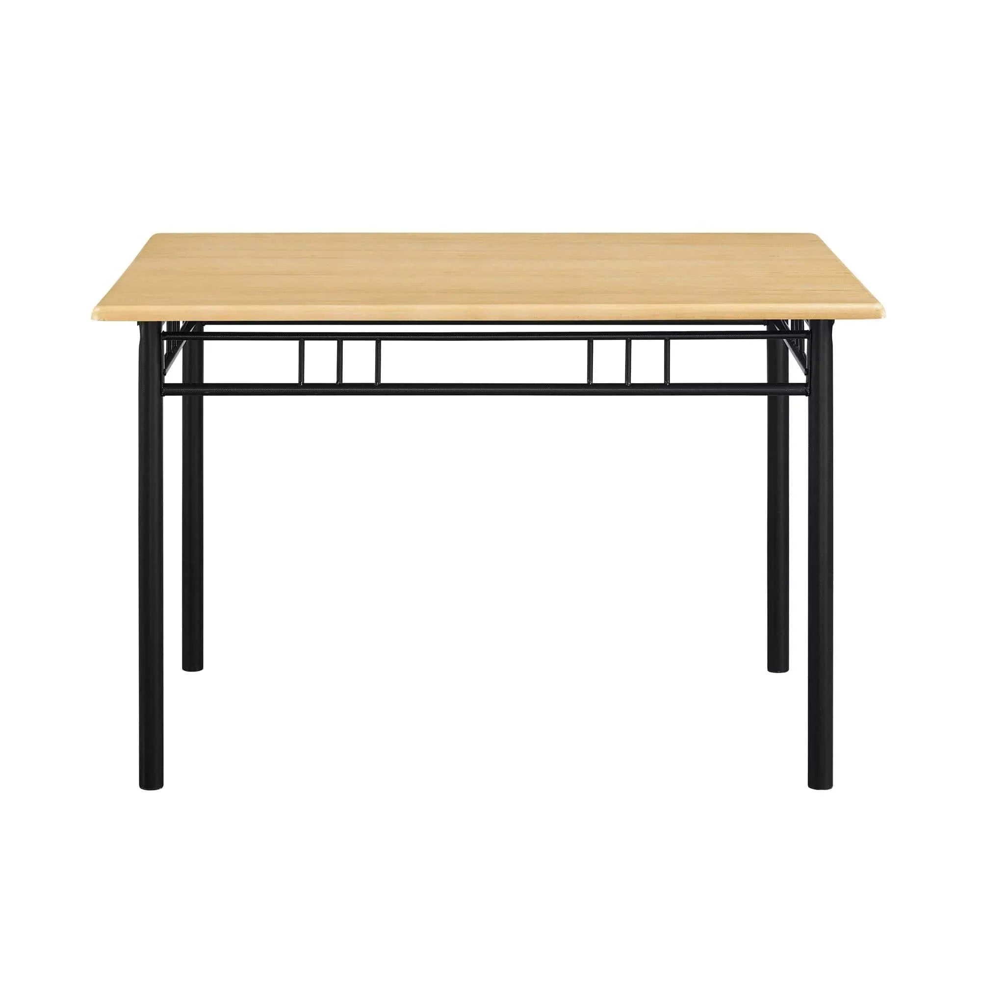 Louise Traditional 5-Piece Wood & Metal Dining Set, Natural