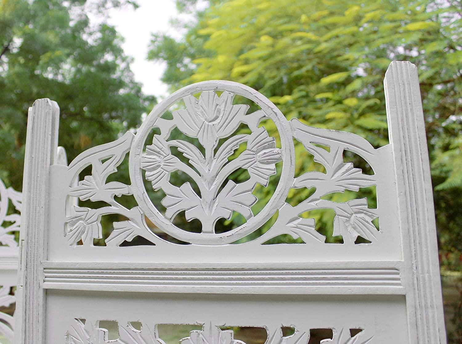 4 Panel Wooden Partition for Living Room & Office in White Colour