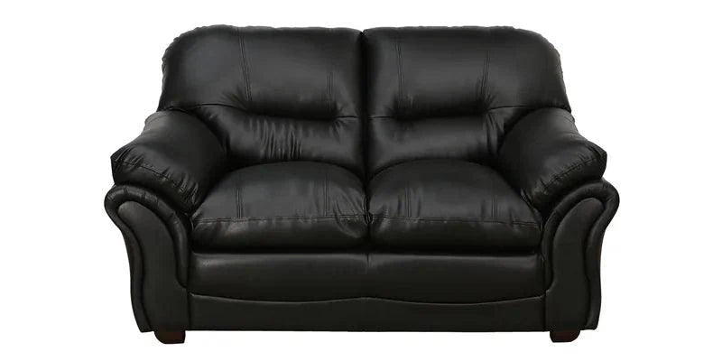 Leatherette 2 Seater Sofa In Black