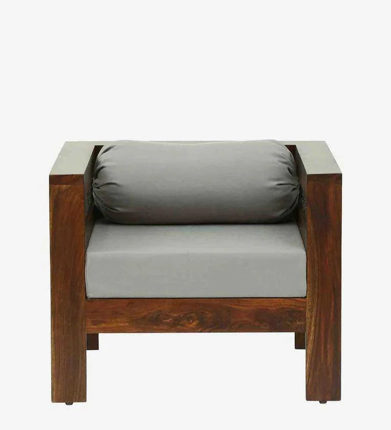 Sheesham Wood 1 Seater Sofa In Provincial Teak Finish