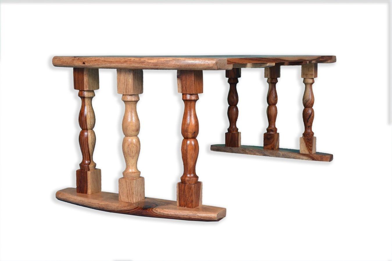 Sheesham Wood Breakfast & Laptop Table โ Natural Finish