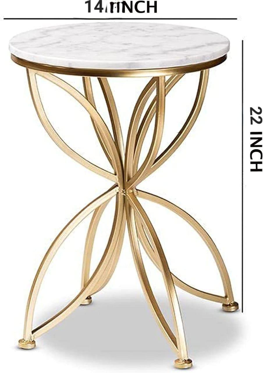 Jett Golden Flower Sofa Side Table