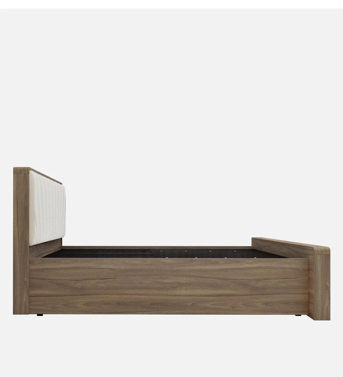 Symo King Size Bed in Bella Noce & Glossy White Colour with Hydraulic Storage