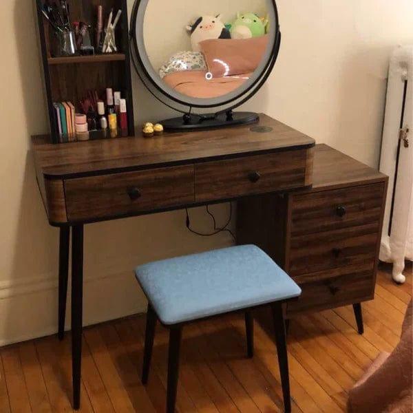 Jade Vanity Dressing Table with Lighted Mirror & Stool – Stylish & Functional
