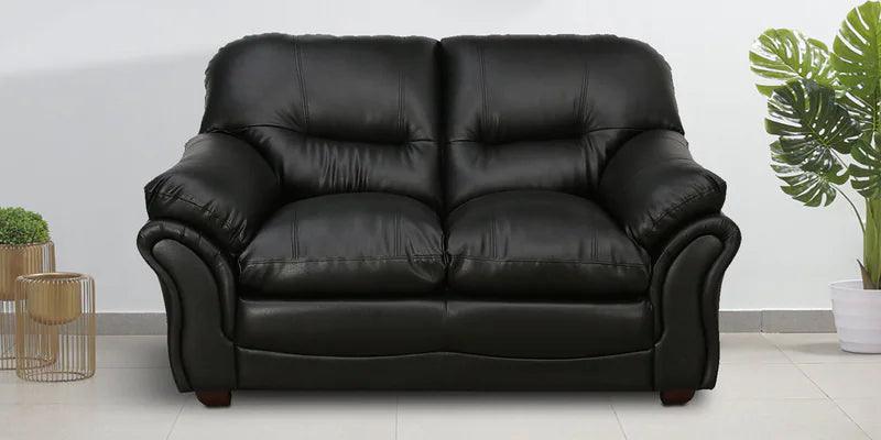 Leatherette 2 Seater Sofa In Black