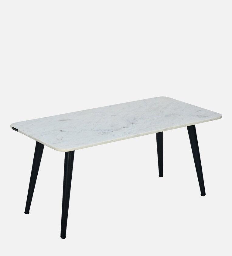 Marble Coffee Table in White Finish