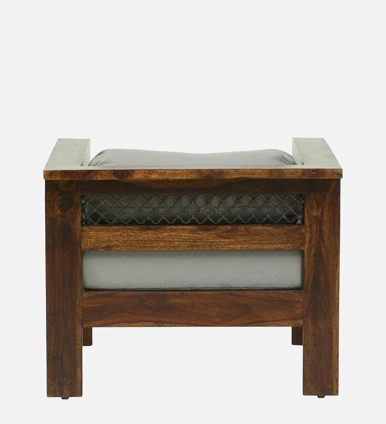 Sheesham Wood 1 Seater Sofa In Provincial Teak Finish