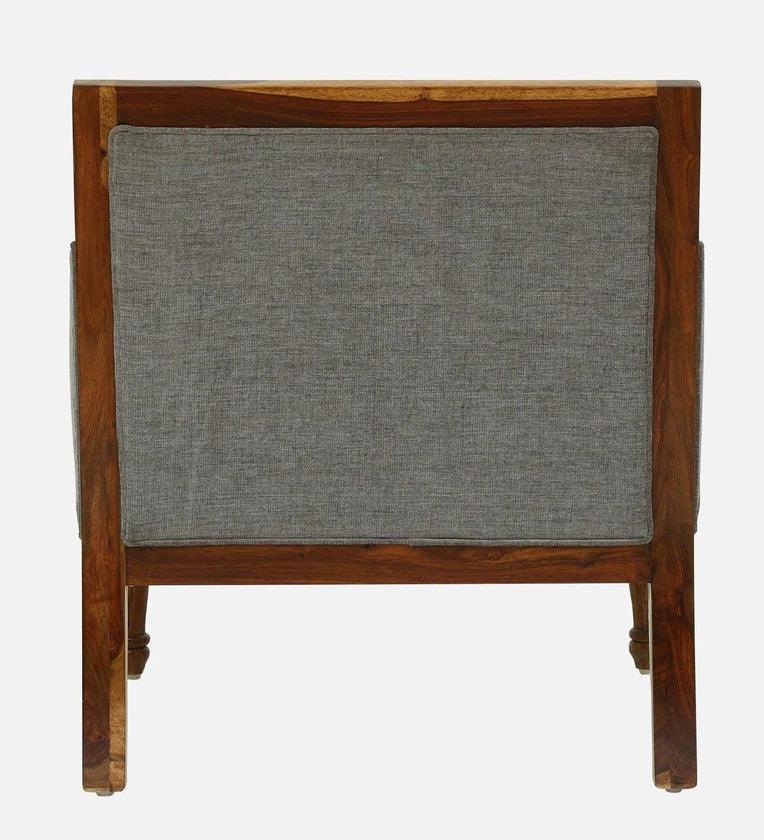Sheesham Wood 1 Seater Sofa In Grey Colour