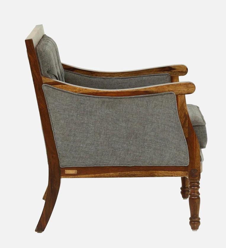 Sheesham Wood 1 Seater Sofa In Grey Colour