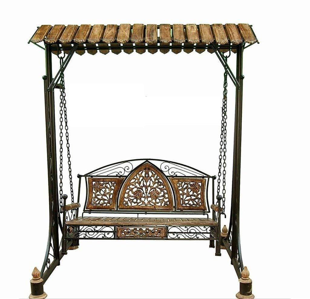 Wooden & Iron Garden, Balcony Swing, Hammock, Jhula, Cradle Decorative Jhula