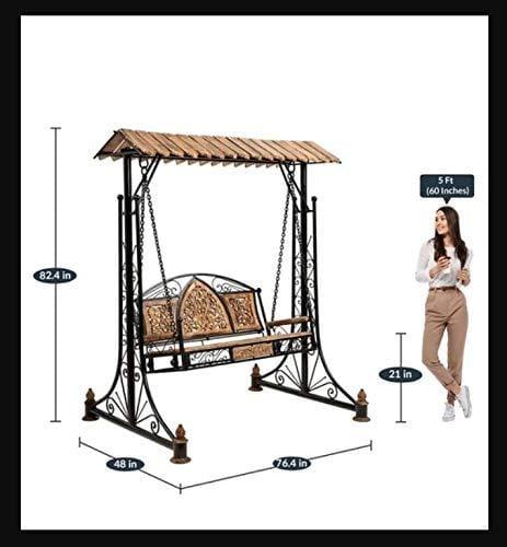 Wooden & Iron Garden, Balcony Swing, Hammock, Jhula, Cradle Decorative Jhula