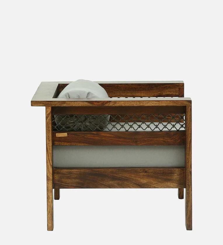 Sheesham Wood 1 Seater Sofa In Provincial Teak Finish