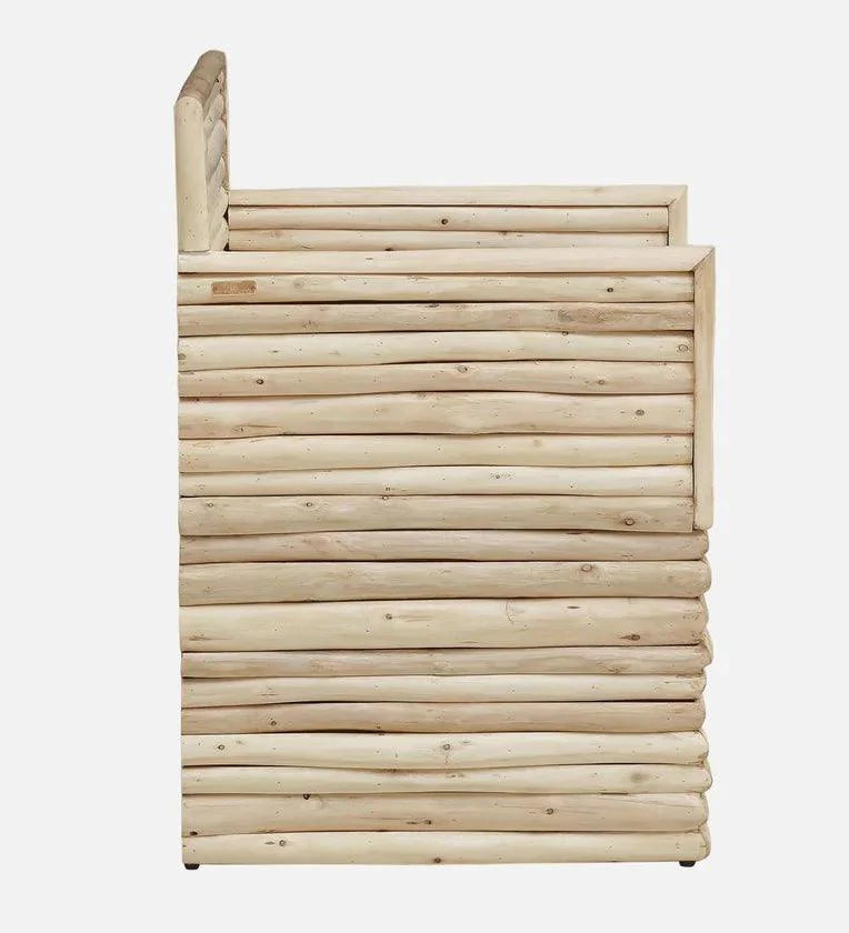 Eucalyptus Wood 1 Seater Sofa In Natural Finish