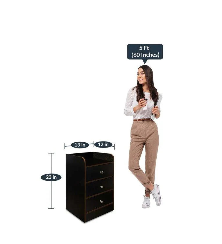 Bedside Table In Wenge Brown Colour