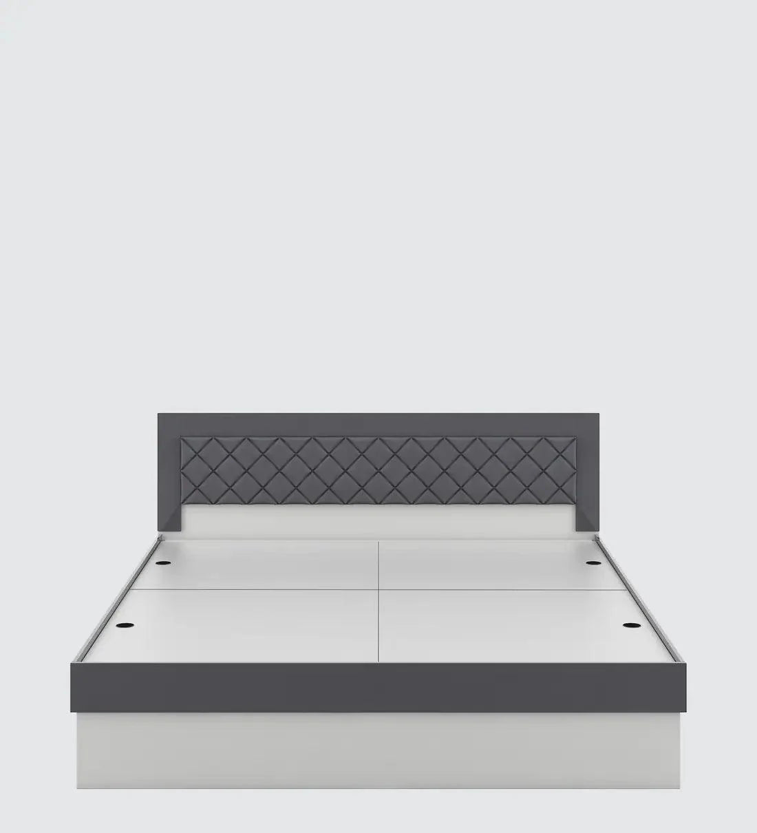 Honaya King Size Bed in Frosty White Finish with Box Storage