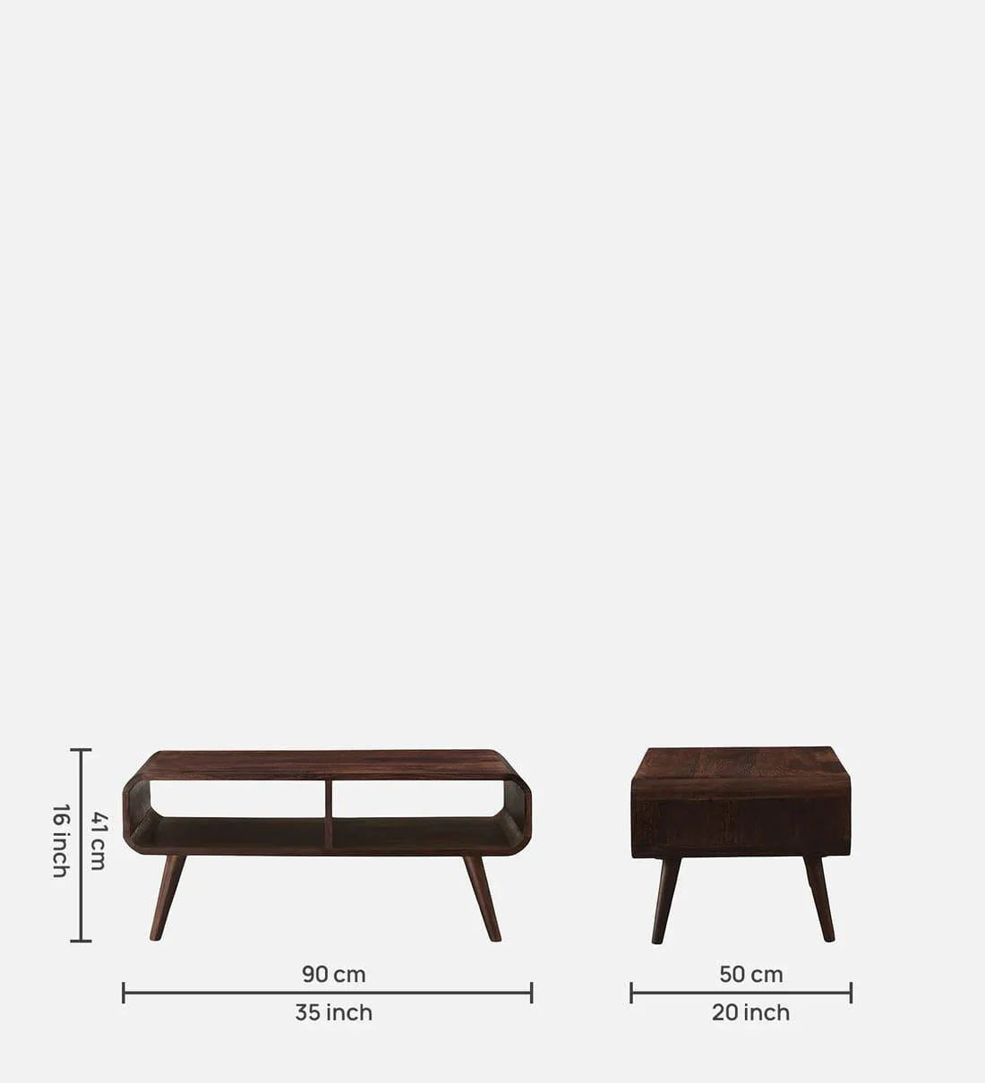 Peep Sheesham Wood Coffee Table in Provincial Teak Finish,