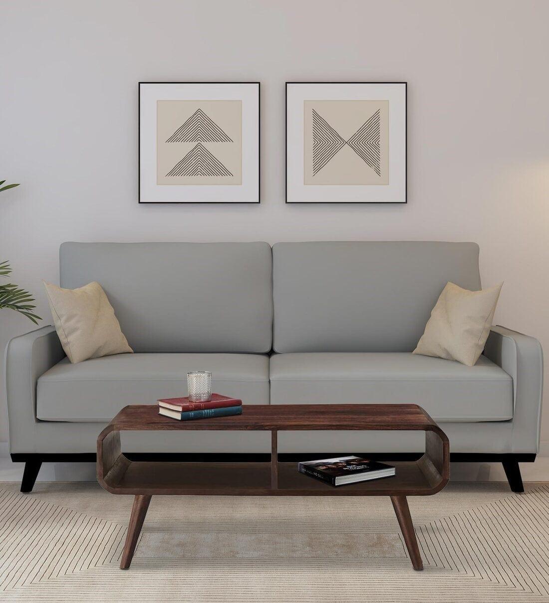 Peep Sheesham Wood Coffee Table in Provincial Teak Finish,