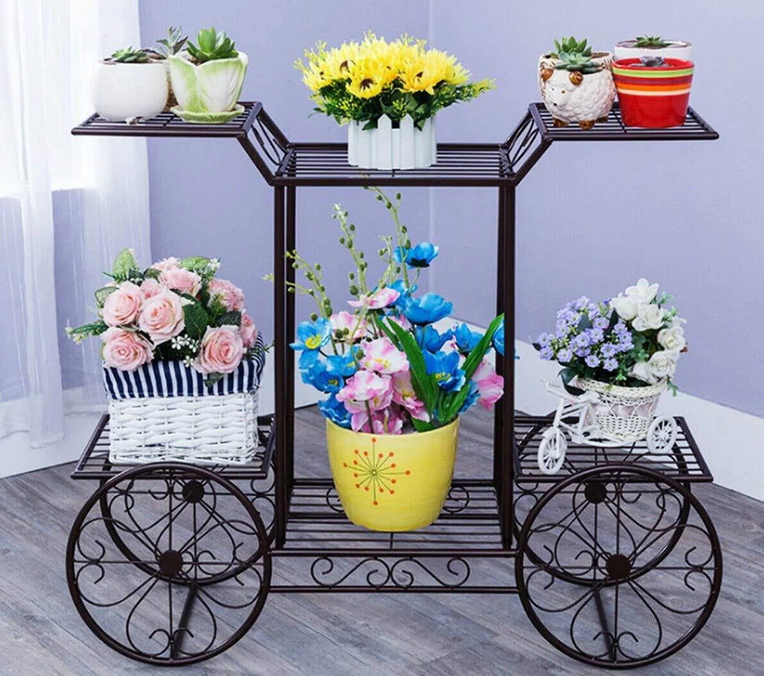 6-Tier Cart Planter Stand | Outdoor Flower Rack