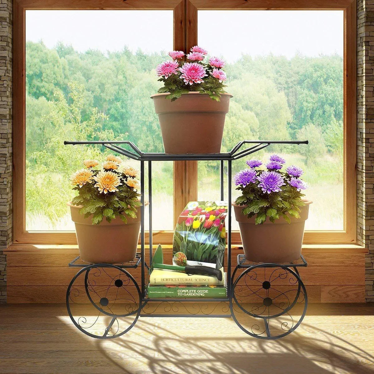 6-Tier Cart Planter Stand | Outdoor Flower Rack
