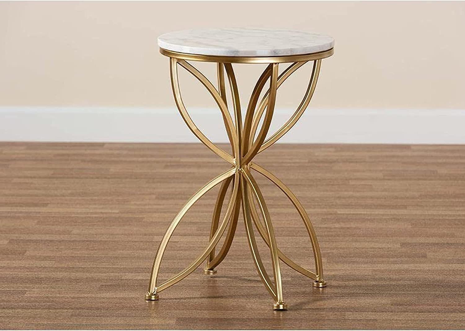 Jett Golden Flower Sofa Side Table